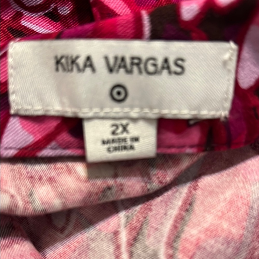 Kika Vargas Floral Pink and Red Blouse